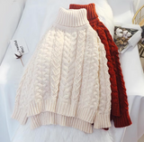 loose lazy style high collar twist pullover sweater HZ1024