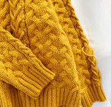 loose lazy style high collar twist pullover sweater HZ1024