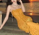 Mermaid Spaghetti Strap 3D Flower Long Prom Dress HZ1024