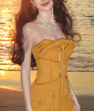 Mermaid Spaghetti Strap 3D Flower Long Prom Dress HZ1024