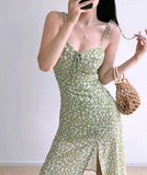 print suspender dress HZ1024