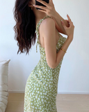 print suspender dress HZ1024