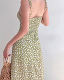 print suspender dress HZ1024