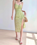 print suspender dress HZ1024
