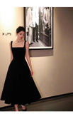 Retro Burgundy A-Line Square Neck Velvet Dress for Birthday&Graduation HZ1024