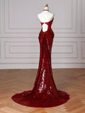 Mermaid V-neck Sequins Long Prom Dress,Formal Prom Dress HZ1024