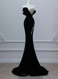 Velvet Strapless Crystal Long Prom Dress,Formal Dress HZ1024