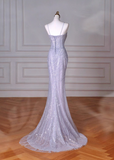Mermaid Spaghetti Straps Tulle Sequin Long Proml Dress, Formal Party Dress HZ1024