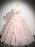 A-Line Off Shoulder Tulle Long Prom Dress, Lovely Evening Sweet 16 Dress HZ1024