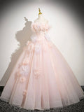 A-Line Off Shoulder Tulle Long Prom Dress, Lovely Evening Sweet 16 Dress HZ1024