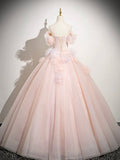 A-Line Off Shoulder Tulle Long Prom Dress, Lovely Evening Sweet 16 Dress HZ1024