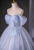 Sweetheart Neck Tulle Long Prom Dress, Sweet Formal Dress HZ1024