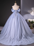 Sweetheart Neck Tulle Long Prom Dress, Sweet Formal Dress HZ1024