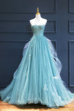 Sweetheart neck Lace Tulle Long Formal Dress, Green Evening Dress HZ1024