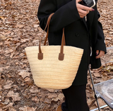 large capacity straw shoulder bag HZ1024