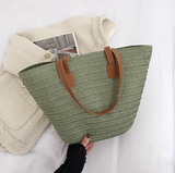 large capacity straw shoulder bag HZ1024