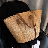 large capacity straw shoulder bag HZ1024