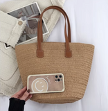 large capacity straw shoulder bag HZ1024