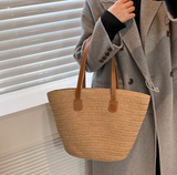 large capacity straw shoulder bag HZ1024