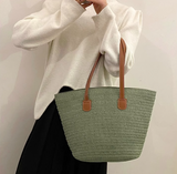 large capacity straw shoulder bag HZ1024