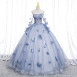 Off Shoulder Tulle Long Prom Dress, Sweet Long Formal Dress HZ1024