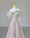 Spaghetti Strap Tulle Sequins Long Prom Dress, Sweet 16 Dress HZ1024