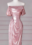 Mermaid Strapless Long Prom Dress, Pink Sweet 16 Dress HZ1024