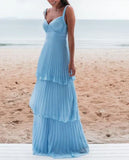 Blue Prom Dress Long Evening Dress HZ1024