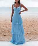 Blue Prom Dress Long Evening Dress HZ1024
