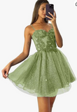 Sweetheart Neck Tulle Lace Short Prom Dress, Dark Blue Homecoming Dress HZ1024