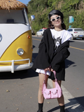 and cool hot girl style fashion one-shoulder underarm bag niche design motorcycle bag HZ1024