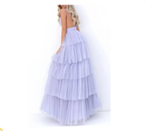 Brush Pink V-Neck Ruffles Prom Dress HZ1024