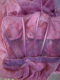Printed A Line Spaghetti Strap Corset Prom Dress HZ1024