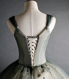 Green Sweetheart Ball Gown Beaded Tulle Formal Dress, Ball Gown Sweet 16 Dresses HZ1024