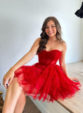 Line Tulle Strapless Homecoming Dress HZ1024