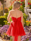 Line Tulle Strapless Homecoming Dress HZ1024