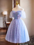 Appliques Sequins Homecoming Dress, Beautiful A-Line Short Prom Dress HZ1024