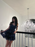 Sweetheart Tiered Short Homecoming Dress HZ1024