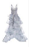 Spaghetti Straps Tulle Embroidered Long Ball Dress HZ1024