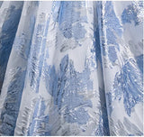 A-line U-neck Floral Satin Long Prom dress, Elegant Formal Evening Gown HZ1024