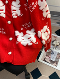 red knitted cardigan HZ1024