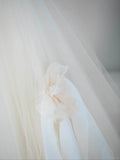 Champagne A-Line Strapless Tulle Wedding Dress£¬Gentle Beaded Long Bridal Dress HZ1024