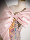 A-line Strapless Sequined Long Prom Dress, Sweet 16 Dress HZ1024