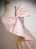 A-line Strapless Sequined Long Prom Dress, Sweet 16 Dress HZ1024