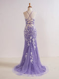 V Neck Long Prom Dress with Appliques Beading HZ1024