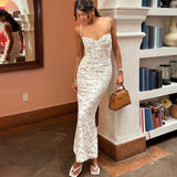 Sweetheart Mermaid Lace Spaghetti Strap Long Prom Dress, Party Dress HZ1024