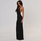 Mermaid Halter Neck Long Ball Dress Backless Evening Dress HZ1024