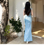Mermaid Spaghetti Strap Simple Long Prom Dress HZ1024