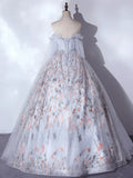 Tulle Sequin Lace Long Prom Dress, Lace Long Formal Dress HZ1024