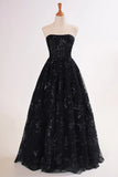 Sequined Lace Strapless Long Prom Dress with Pocketss HZ1024